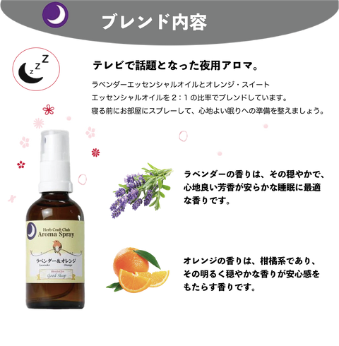 ラベンダー＆オレンジ アロマミストスプレー 夜の香り 空間用 イメージ２